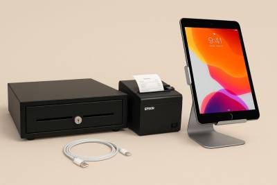Pack Complet Caisse / POS – Matériel NEUF – iPad + Epson + Tiroir-caisse + Support tablette